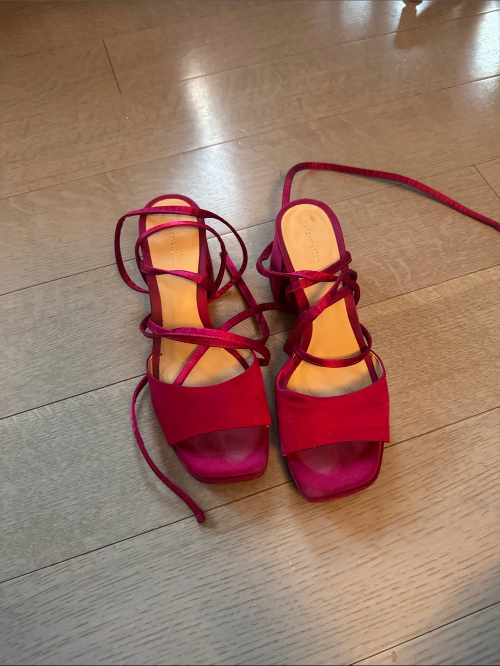 Reformation platform Strappy Lace-Up Sandals